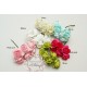 Mulberry paper Flower on wire - 2.5 cm - Pack of 6